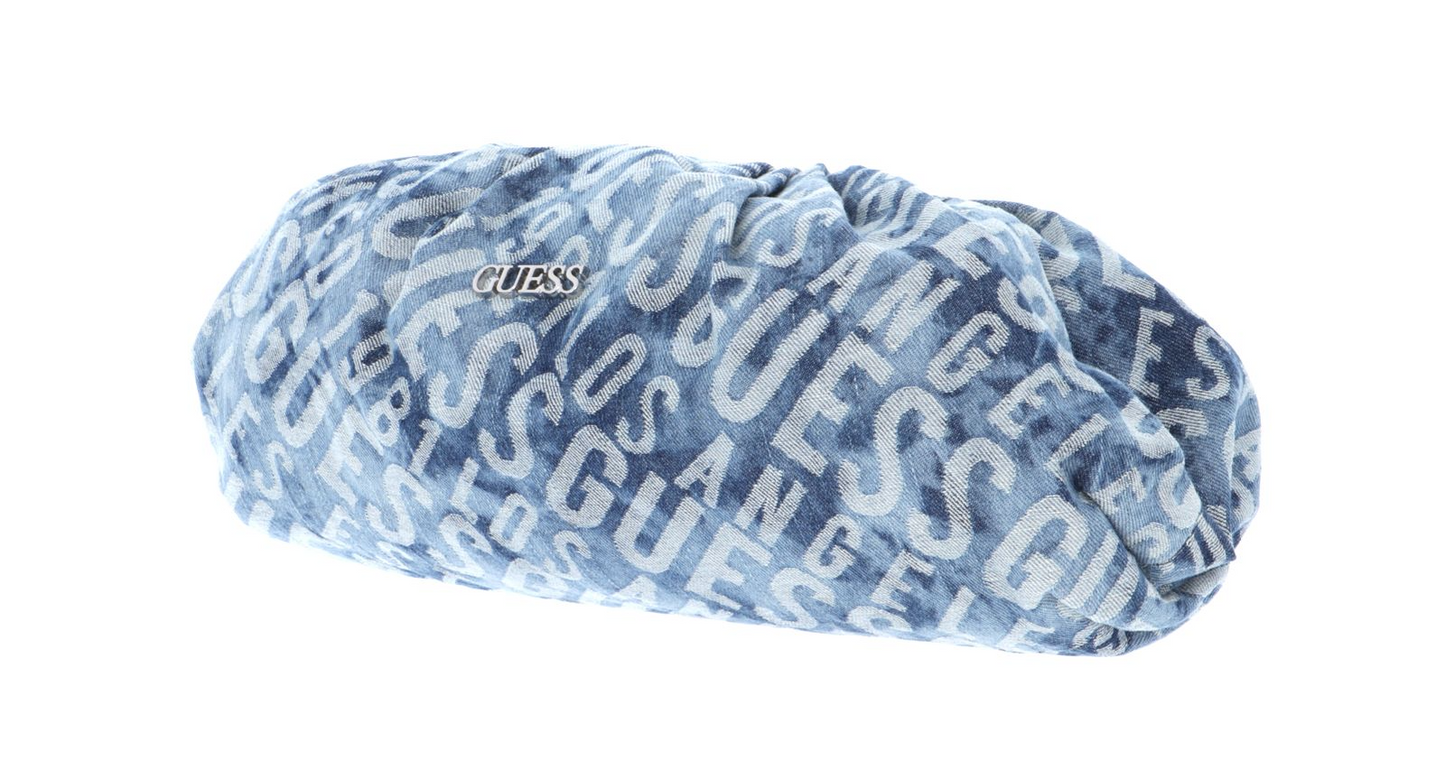 Guess, Central City, Polyester, Textile Bag, Clutch Denim, Blue, For Women, 37 x 20 x11 cm