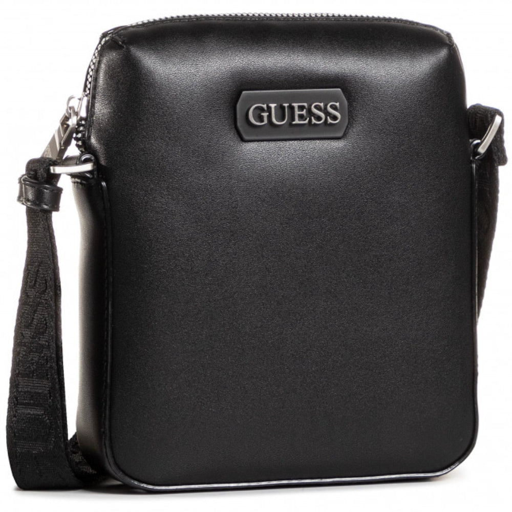 Guess, Dan, Document Holder, Leather Crossbody Bag, Black, Mini, For Men