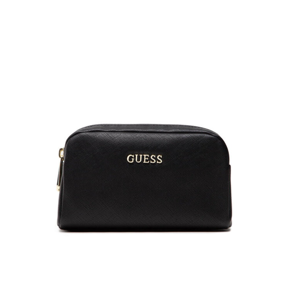 Guess, Earlene, Polyester, Textile Bag, Double Zip, Black, For Women, 10 x 18 x 7.5 cm