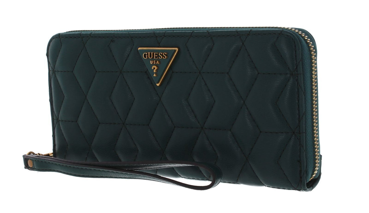 Guess, Elenia, Textile Wallet, SLG Large Zip, Forest, For Women