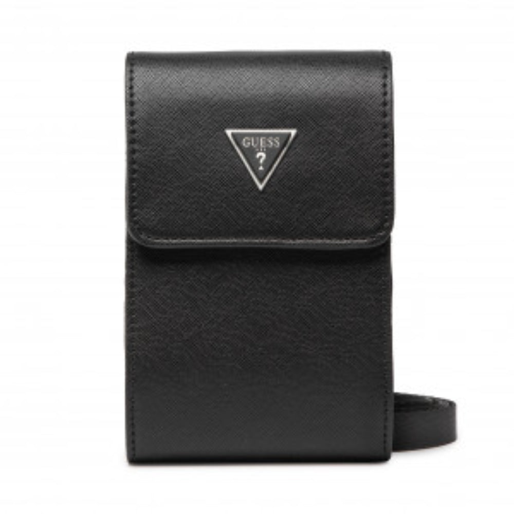Guess, Guess, Synthetic Leather, Badge Holder, Textile Crossbody Bag, Black, HMCERT, 11 x 17 x 4 cm, For Women