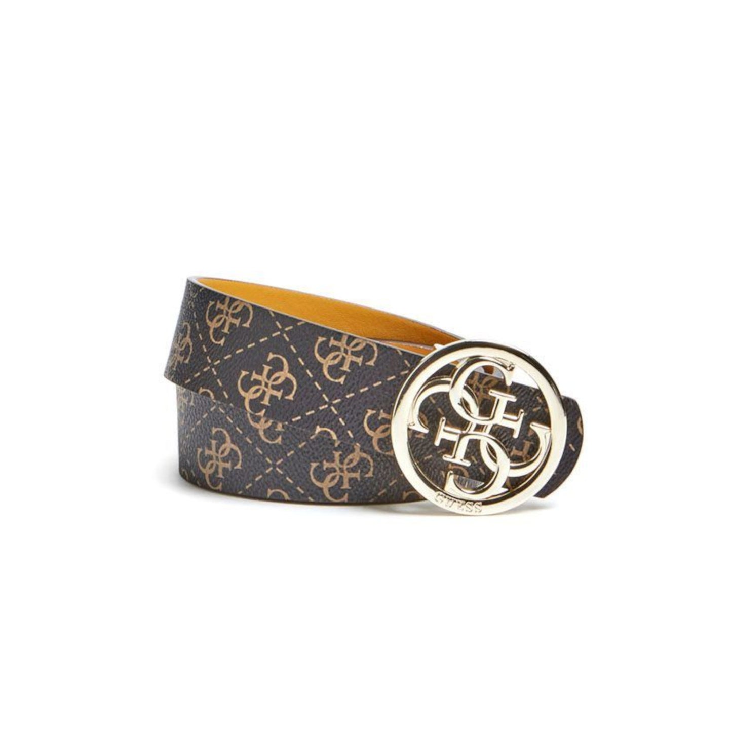 Guess, Jensen Not Ajuster et Rev, Double-Sided Model, Textile Belt, Brown, Mustard Yellow, For Women, Size M