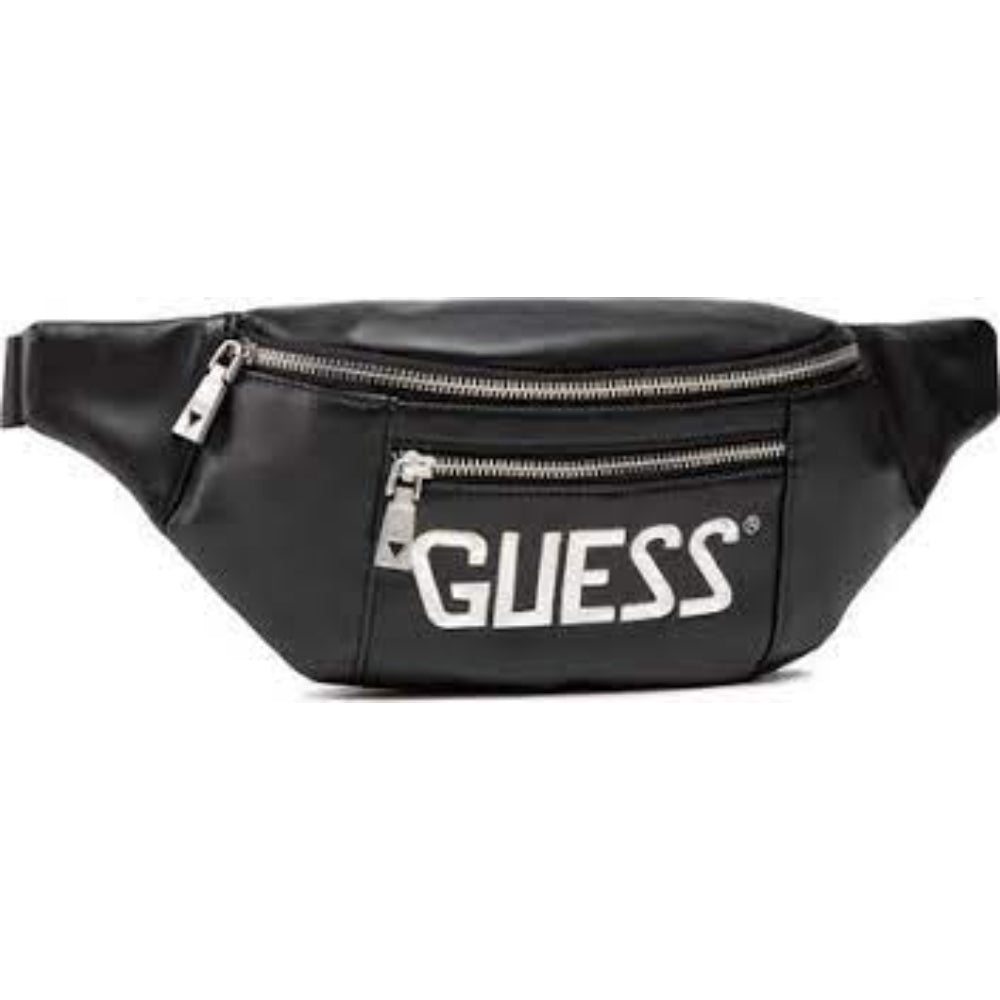 Guess, Salameda, Leather, Textile Fanny Pack, Black, 29,5/39 x 14 x 7 cm, For Men