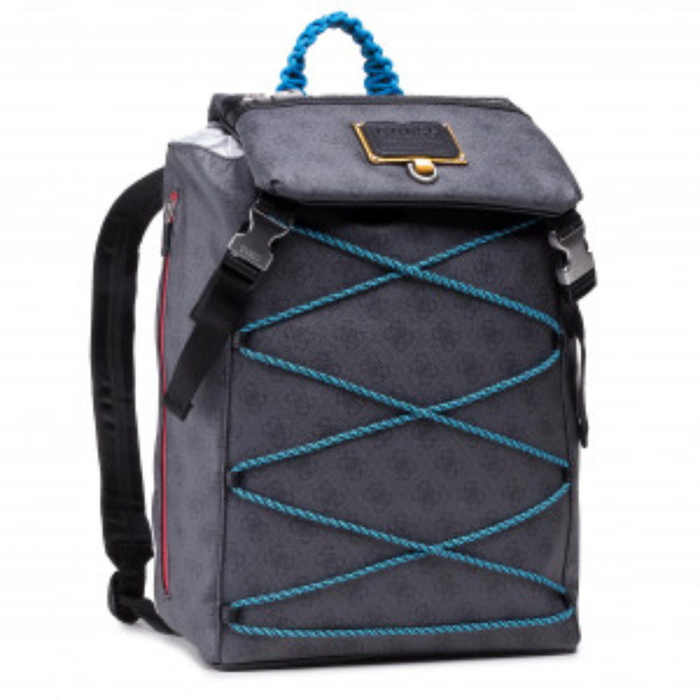 Guess, Salameda, Polyester, Textile Backpack, Blue, Laptop Compartiment, For Men, 14 x 11.5 x 5.5 cm
