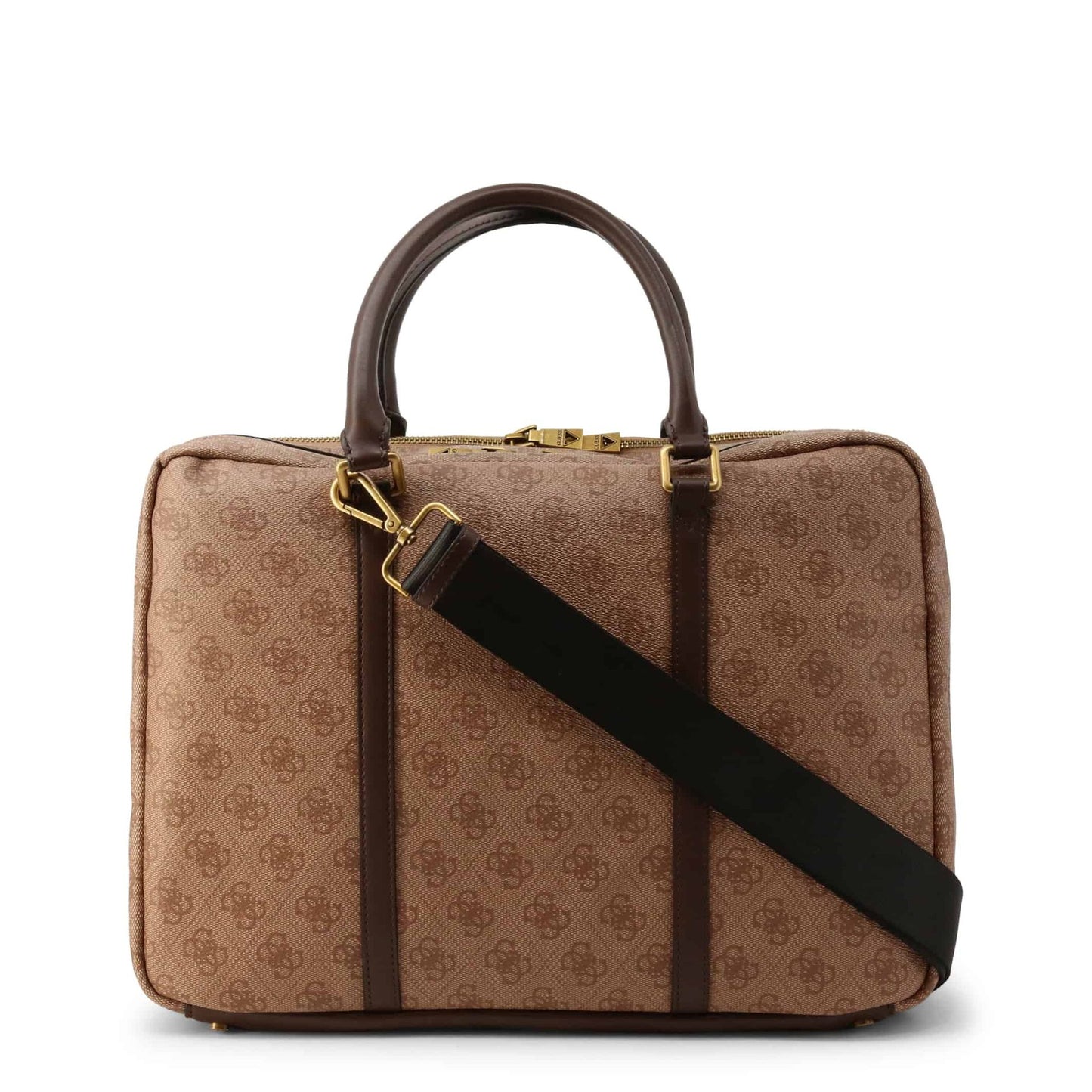 Guess, Vezzola, Polyurethane, Textile Briefcase, Laptop Compartiment, Brown, For Men