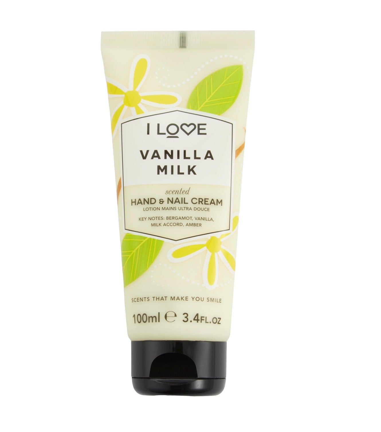 I Love, Signature Collection, Moisturizing, Hand & Nail Cream, Vanilla Milk, 100 ml