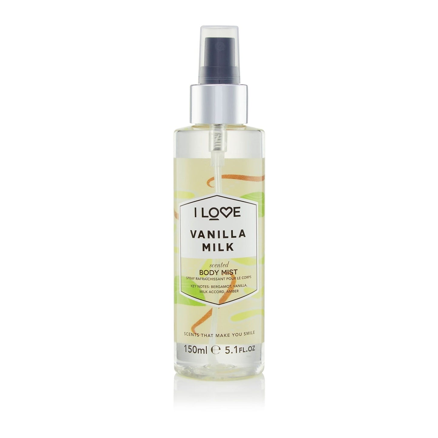 I Love, Signature Collection, Vegan, Mist Spray, Vanilla Milk, All Over The Body, 165 ml