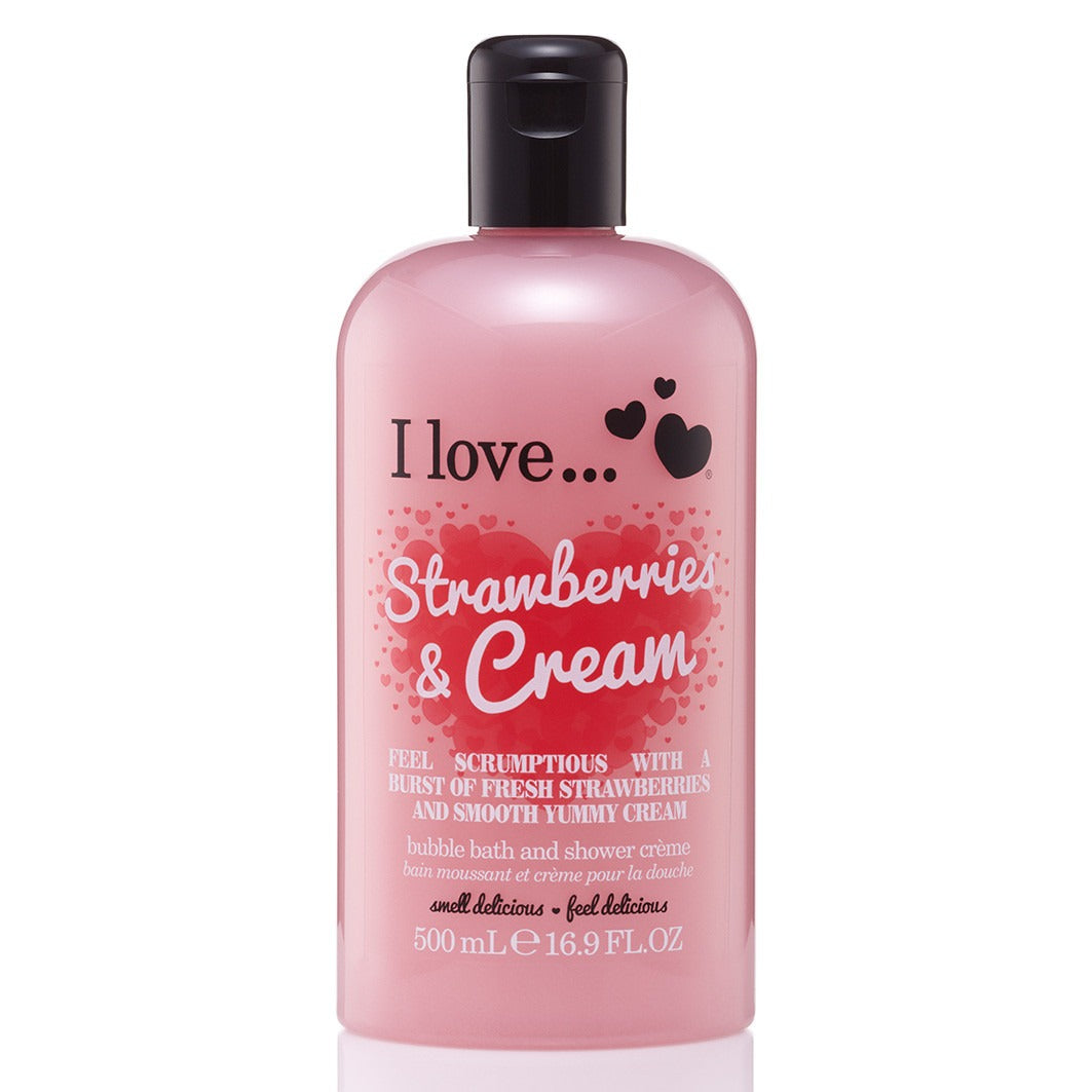 I Love, Strawberries & Cream, Hydrating, Shower Cream, 500 ml