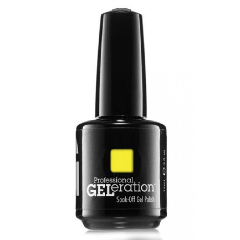 Jessica, GELeration Colours, Semi-Permanent Nail Polish, GEL-788, Yellow Lightening, 15 ml