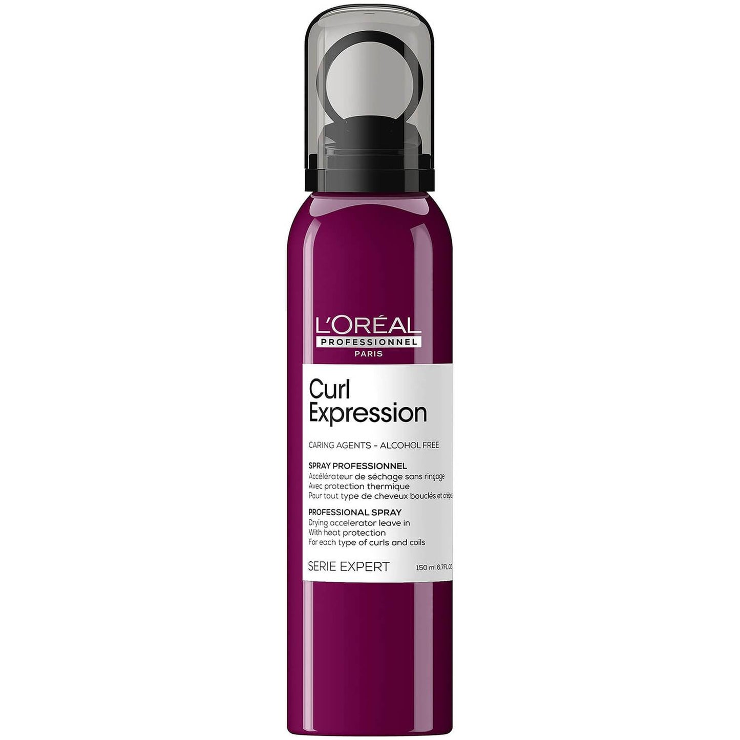 L'Oreal Professionnel, Serie Expert Curl Expression, Caring Agents/Alcohol Free, Hair Spray, Heat Protection, 150 ml