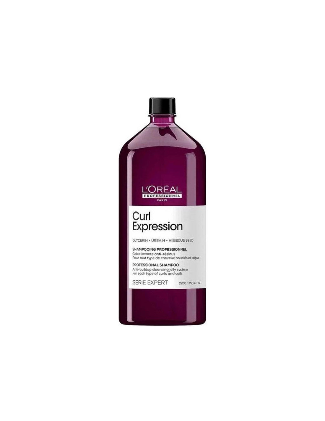 L'Oreal Professionnel, Serie Expert Curl Expression, Glycerin + Urea H + Hibiscus Seed, Hair Shampoo, Clarifying, 1500 ml