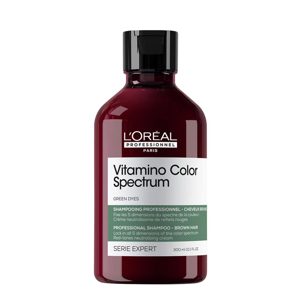 L'Oreal Professionnel, Vitamino Color Spectrum Green, Hair Shampoo, Neutralizing Red Tones, 300 ml