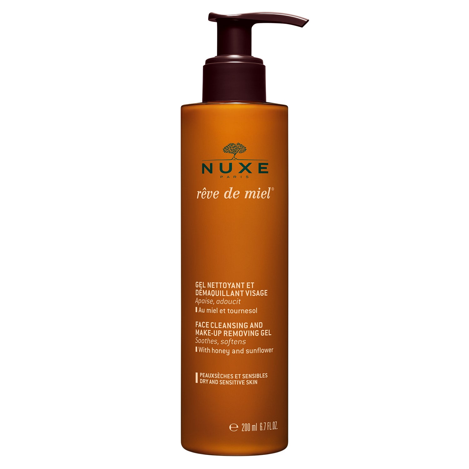 Nuxe, Reve de Miel, Cleansing & Makeup Removing Gel 2-In-1, 200 ml