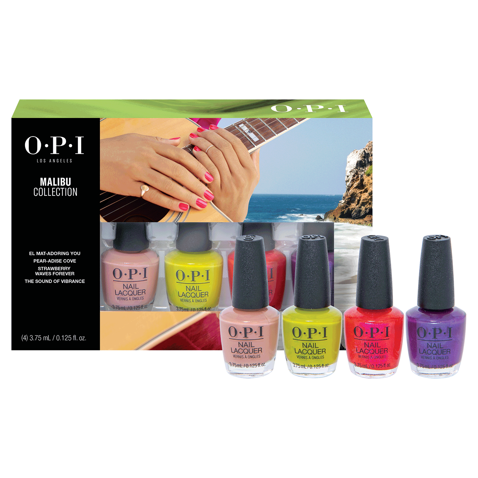 Set, Opi, Malibu, Gel-Effect, Nail Polish, 4 pcs, 3.75 ml