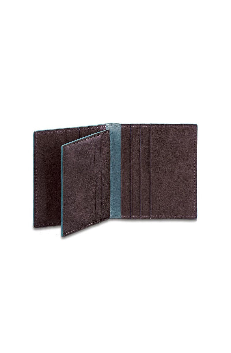 Piquadro, Blue Square, Leather Card Holder, PP1518B2, Brown, Unisex