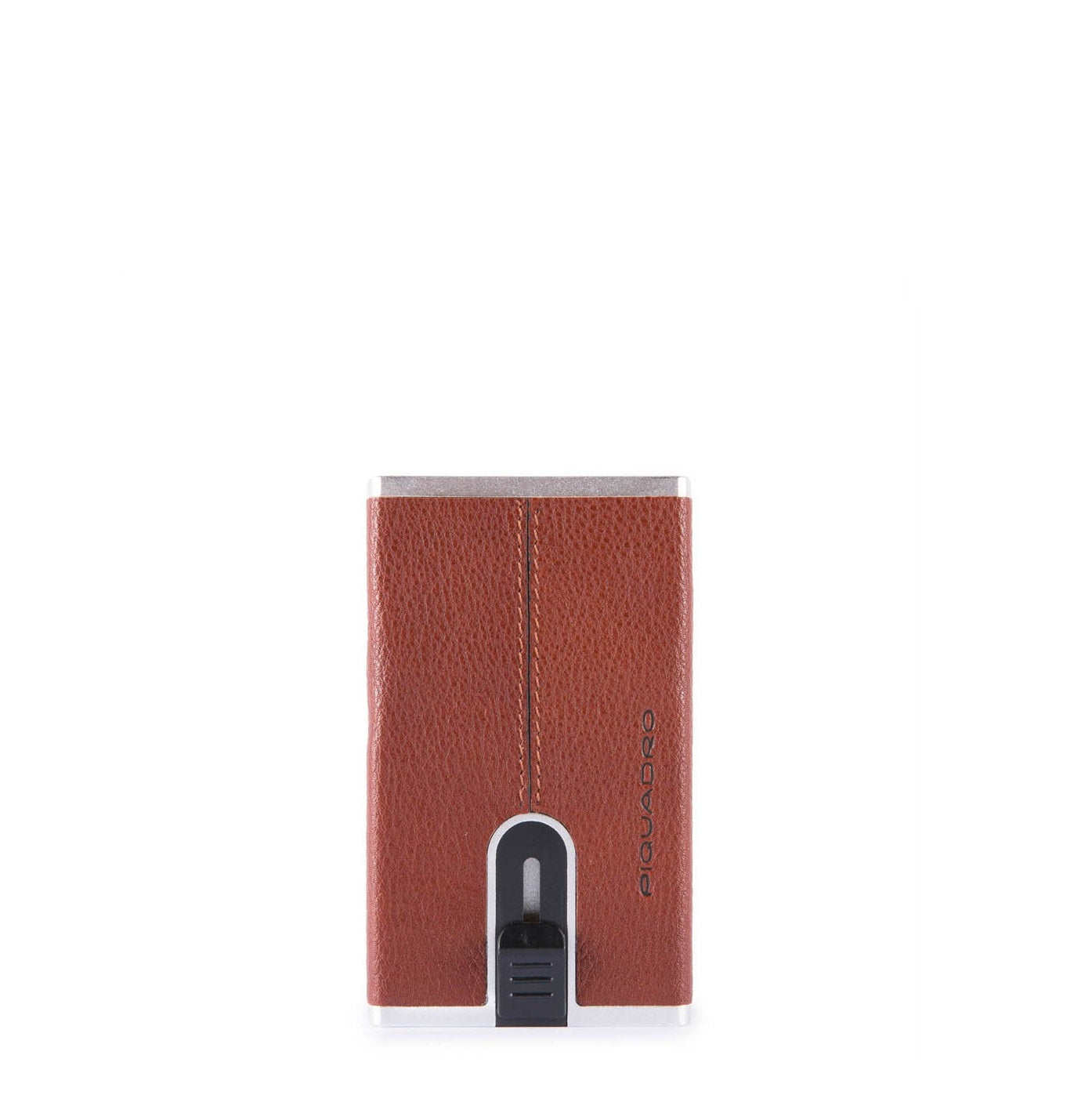 Piquadro, Blue Square, Leather Card Holder, Square Sliding System, PP4891B3R, Brown, For Men