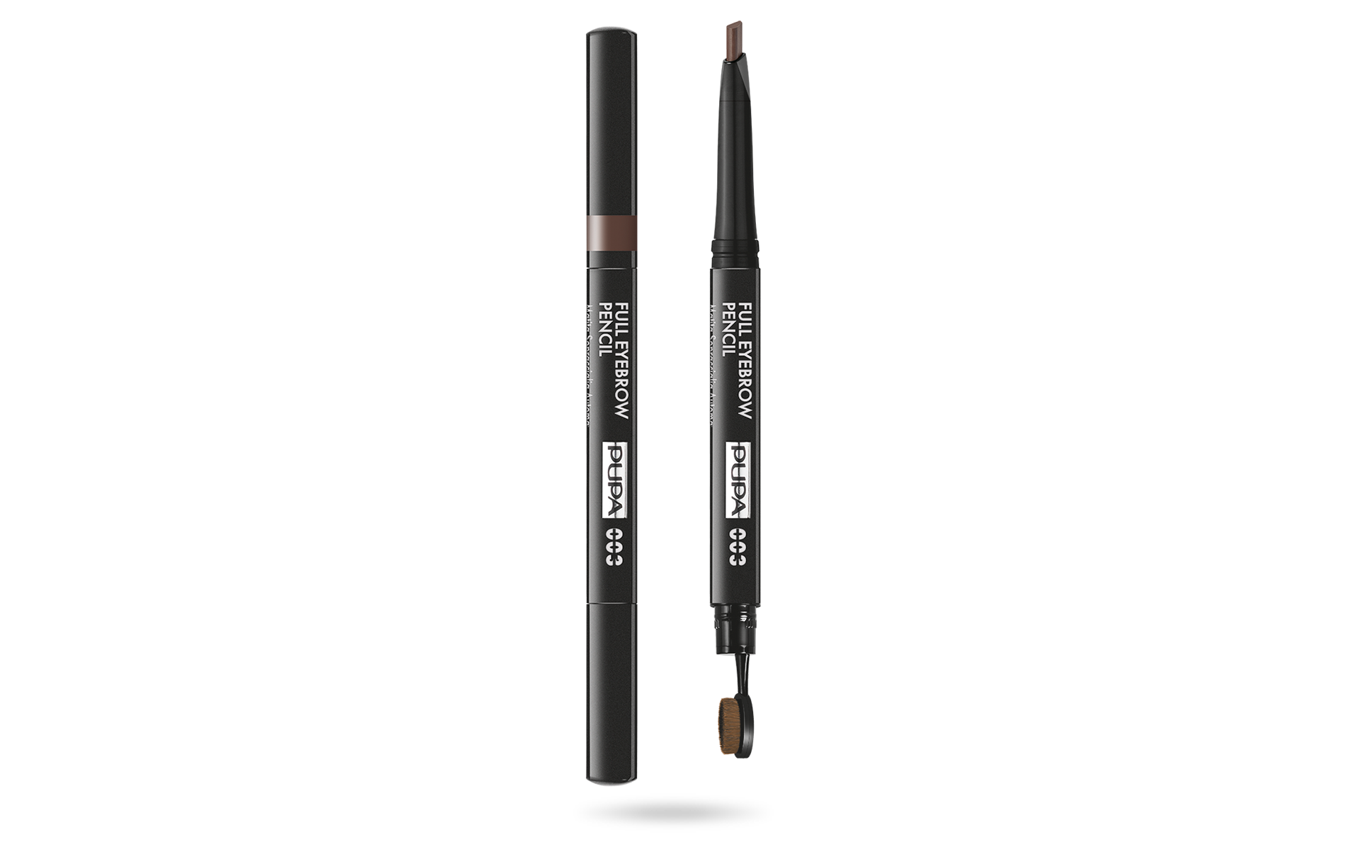 Pupa, Full, Paraben-Free, Definer, Double-Ended, Eyebrow Cream Pencil & Brush 2-In-1, 003, Dark Brown, 0.2 g *Tester