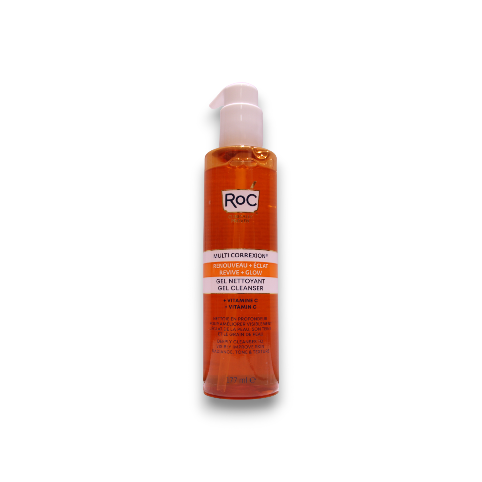 Roc, Multi Correxion Revive + Glow, Vitamin C, Eliminates Impurities, Cleansing Gel, For Face, 177 ml
