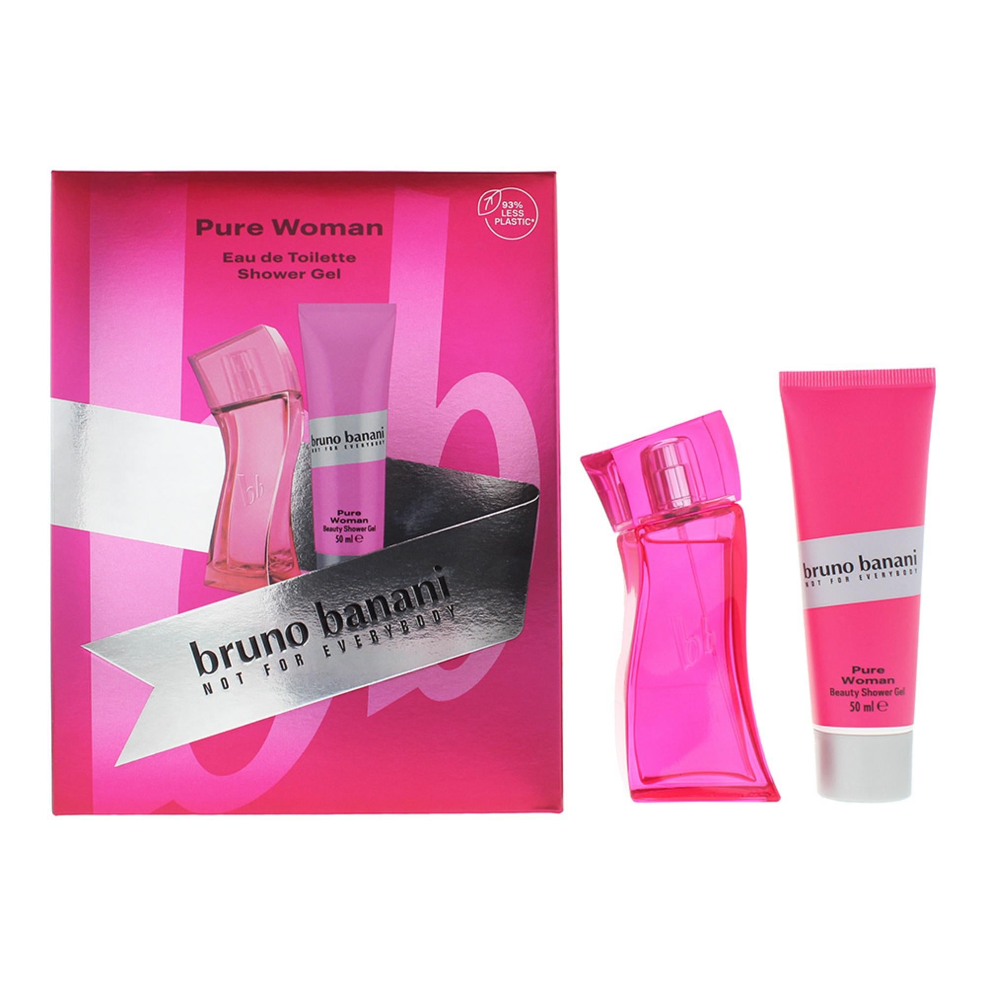 Set Bruno Banani: Pure Woman, Eau De Toilette, For Women, 30 ml + Pure Woman, Hydrating, Shower Gel, All Skin Types, 50 ml