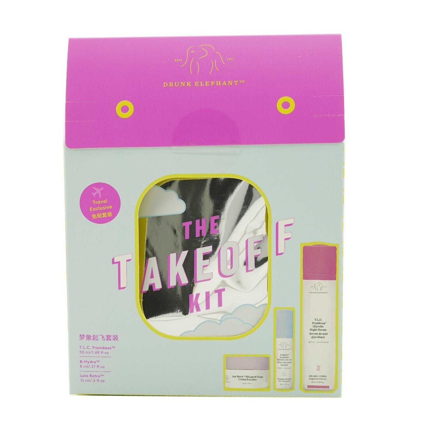 Set Drunk Elephant: T.L.C. Framboos Glycolic, Refining, Night, Serum, For Face, 50 ml + B-Hydra Intensive, Hydrating, Serum, For Face, 8 ml + Lala Retro, Recovery, Cream, For Face, 15 ml