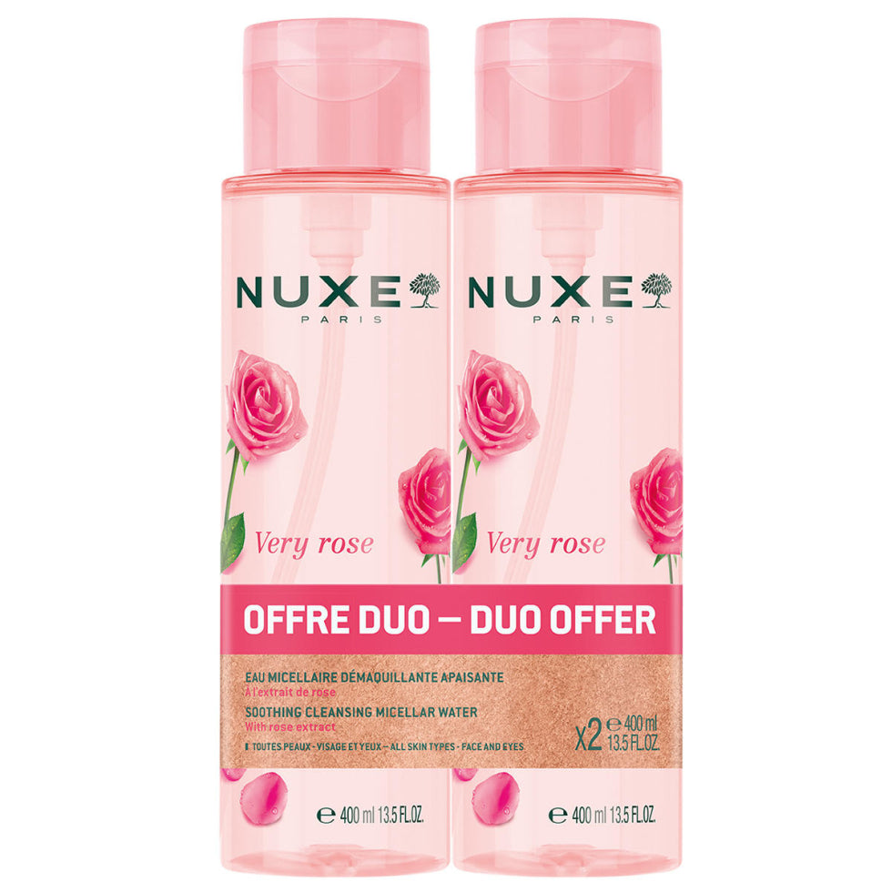 Set Duo, Nuxe, Very Rose, Cleansing & Soothing, Micellar Water, For Sensitive Skin, 2 pcs, 400 ml