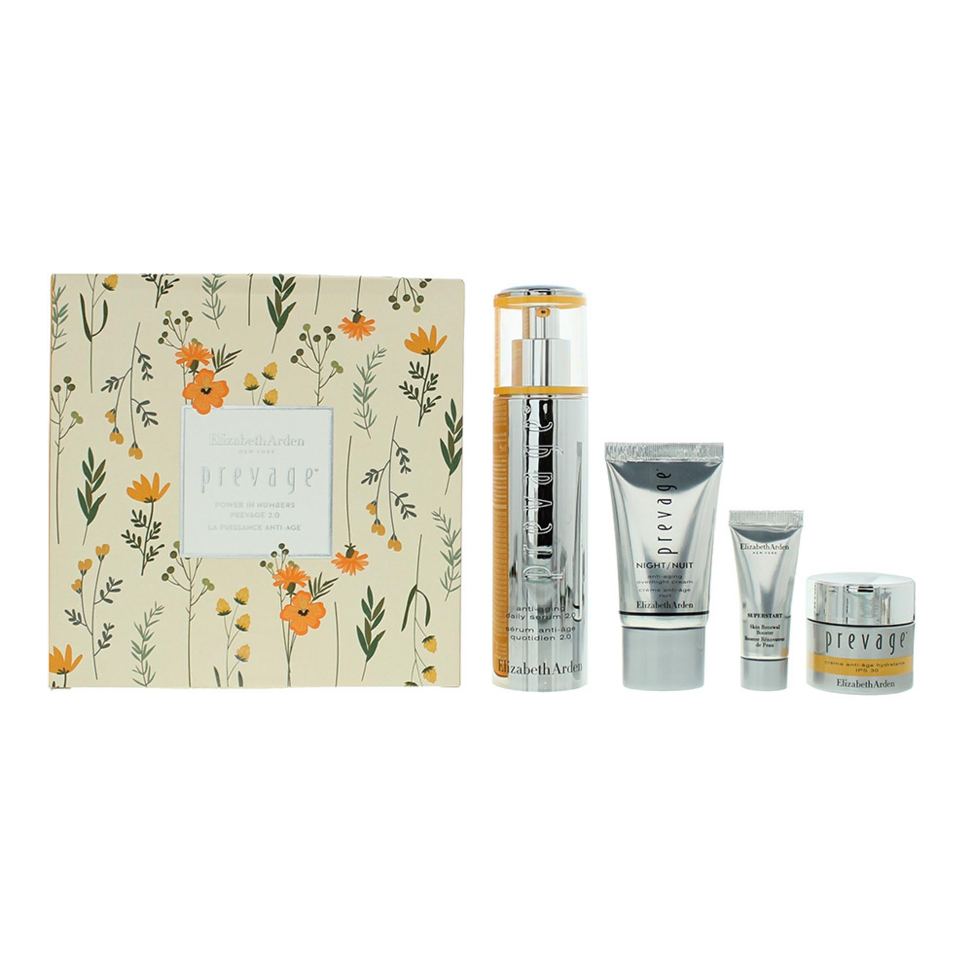 Set Elizabeth Arden: Prevage, Moisturising, Cream, Face, SPF 30, 15 ml + Prevage 2.0, Anti-Aging, Daily, Serum, 50 ml + Superstart , Restorative, Serum, 5 ml + Prevage - Anti-Aging, Moisturising, Overnight, Cream, Face, SPF 30, 15 ml