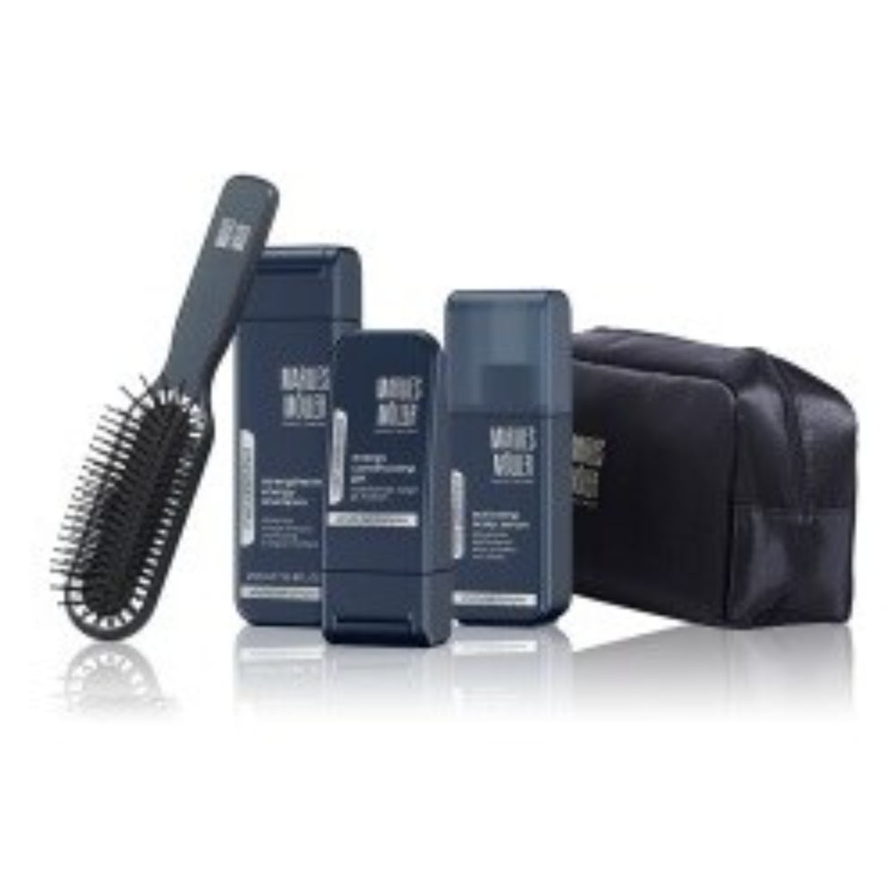 Set Marlies Moller: Marlies Moller, Hair Styling Gel, Flexible Hold, 100 ml + Marlies Moller, Hair Shampoo, Energizing, 200 ml + Marlies Moller, Paddle, Hair Brush