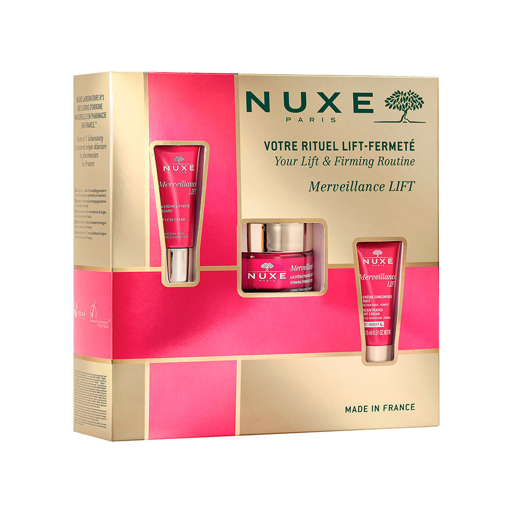 Firmness Routine Set Nuxe: Merveillance Lift, Vegan, Firming, Day, Cream, For Face, 50 ml + Merveillance Lift, Vegan, Lifting, Eye Cream, 15 ml + Merveillance Lift, Vegan, Lifting, Night, Cream, For Face, 15 ml