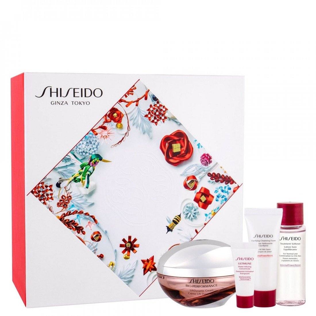 Ginza Tokyo Set Shiseido: Bio-Performance - Liftdynamic, Lifting, Cream, For Face, 50 ml + Benefiance, Cleansing, Cleansing Foam, 15 ml + Bio-Performance, Softening, Lotion, For Face, 30 ml + Ultimune, Antioxidants, Hydrating & Repairing, Day & Night, ...