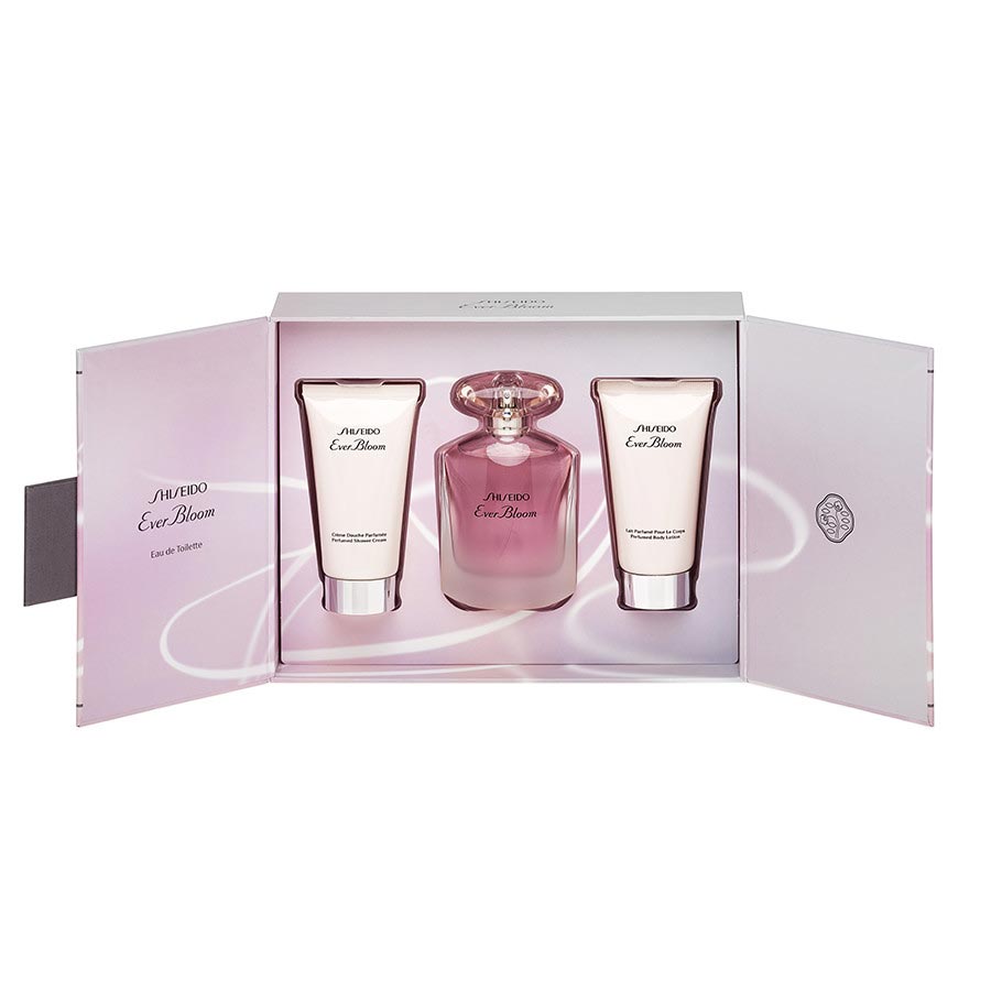 Set Shiseido: Ever Bloom, Eau De Toilette, For Women, 50 ml + Ever Bloom, Hydrating, Body Lotion, 50 ml + Ever Bloom, Moisturizing, Shower Gel, 50 ml
