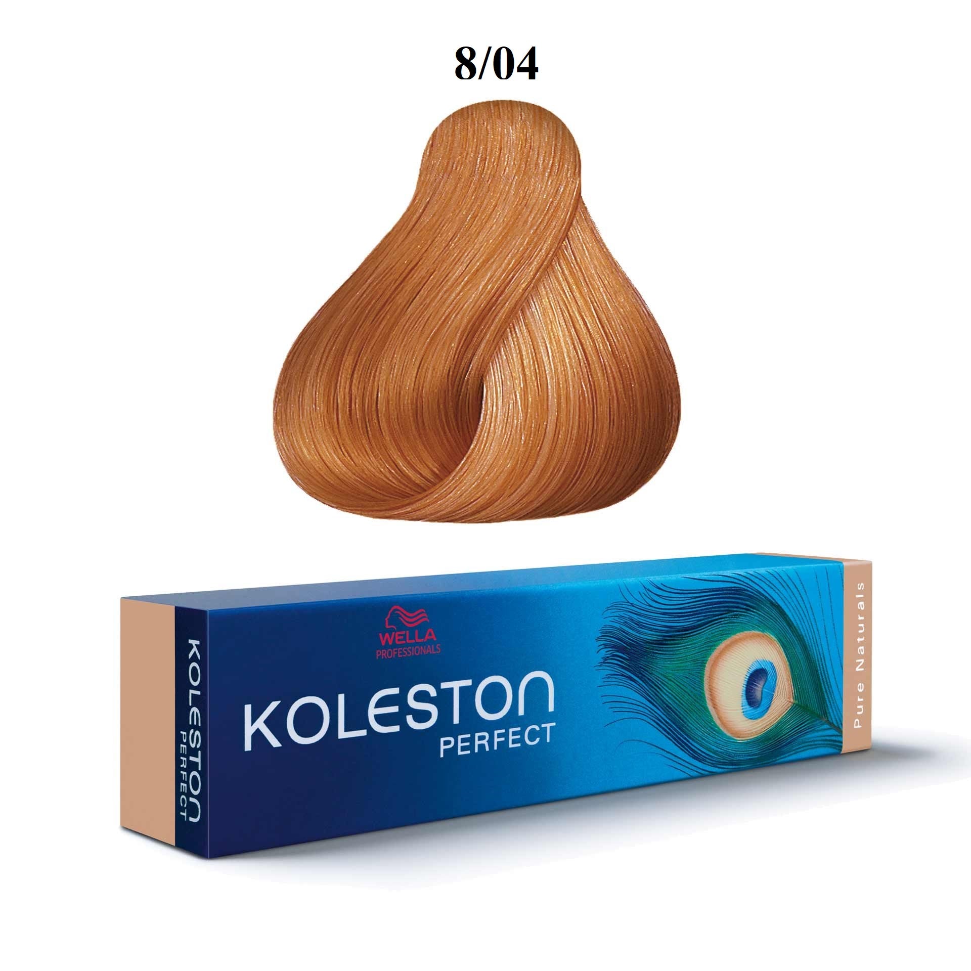 Wella Professionals, Koleston Perfect, Permanent Hair Dye, 8/04 Light Blonde Copper Natural, 60 ml