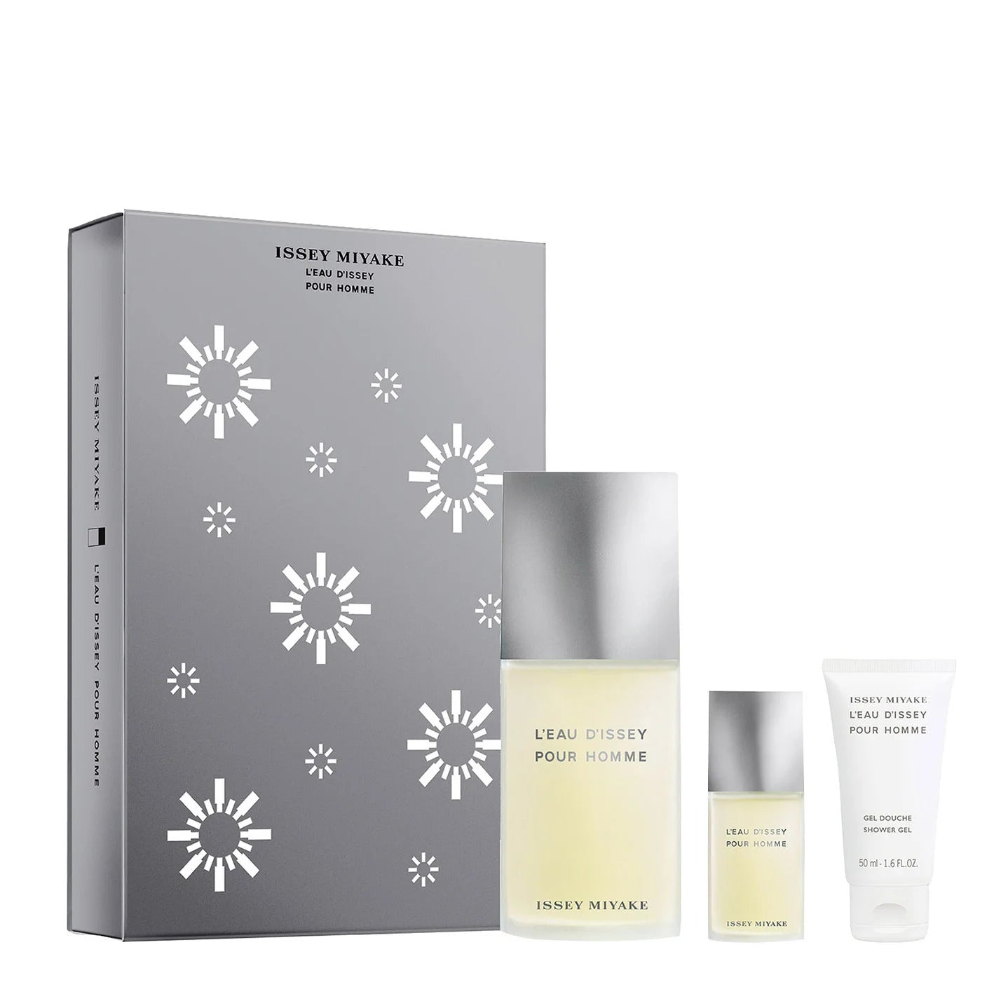 Xmas 2023 Set Issey Miyake: L'Eau d'Issey, Eau De Toilette, For Men, 125 ml + L'Eau d'Issey, Eau De Toilette, For Men, 15 ml *Miniature + L'Eau d'Issey, Moisturizing, Shower Gel, For All Skin Types, 50 ml