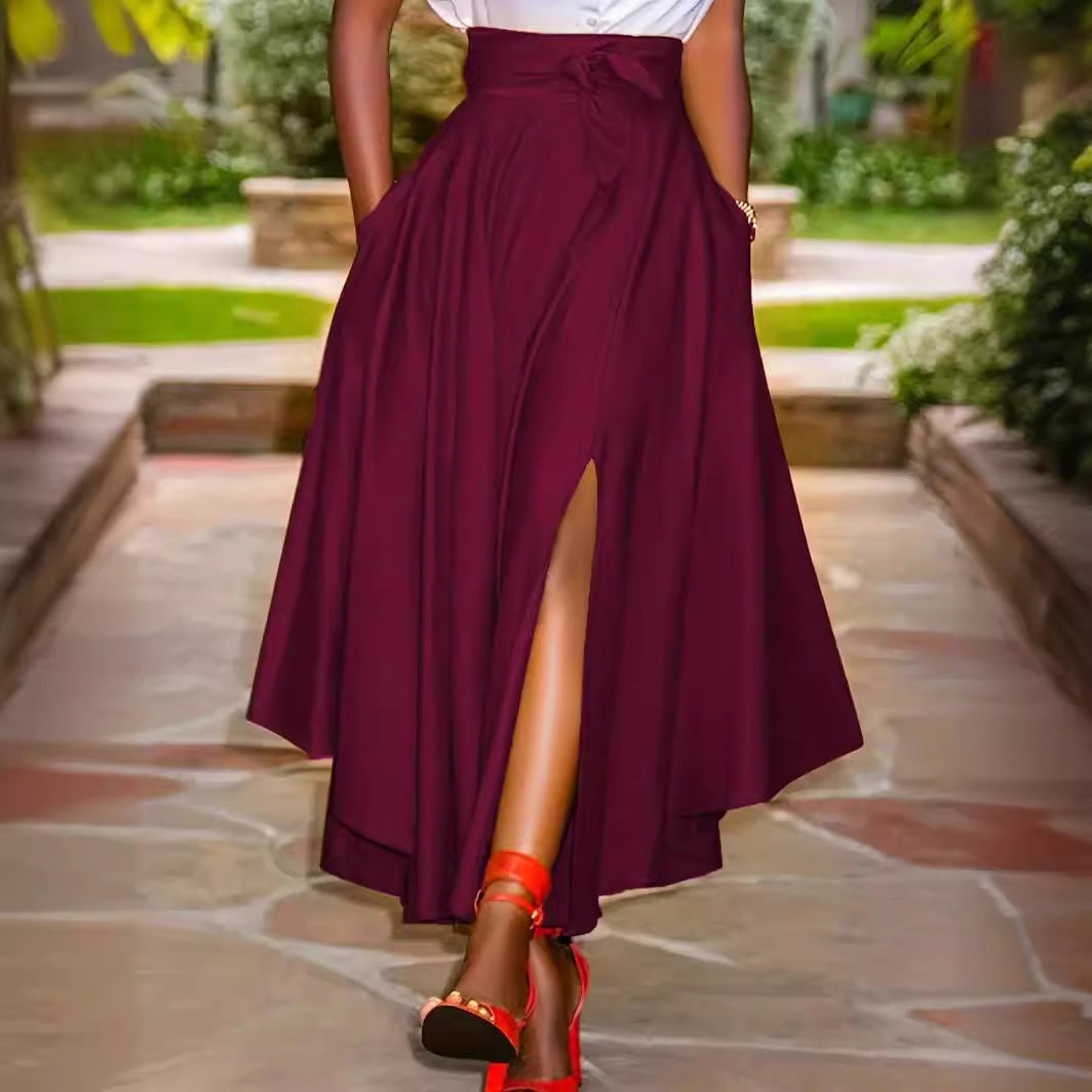 Casual Women's Midi Skirt Ruffled Skirt