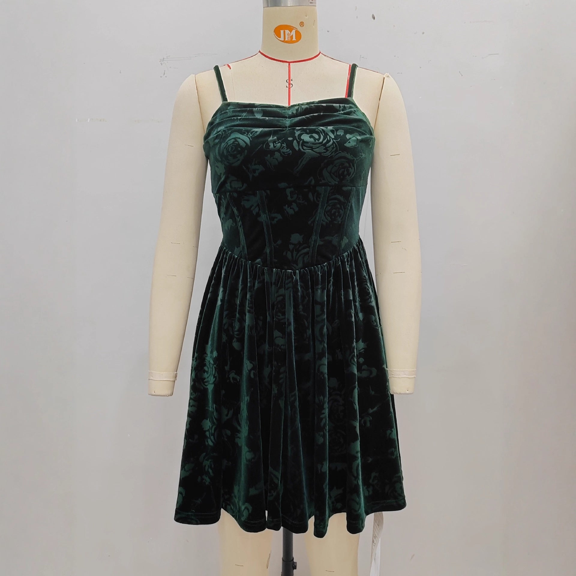 Christmas And Valentines Day Slip-Style Velvet Embossed Fashion Dress