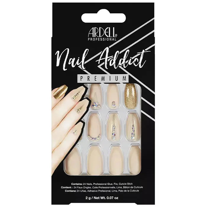Ardell Nail Addict Nude Jeweled False Nails - ARDELL