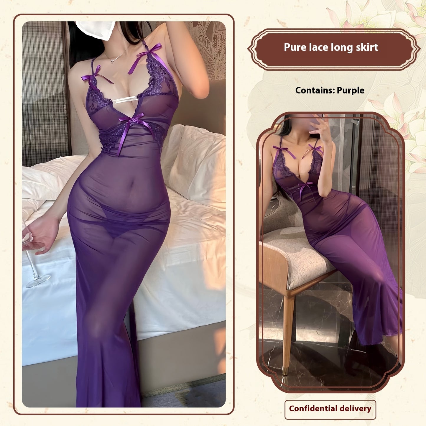 Sexy Lingerie Lace Mesh Enchanting Transparent Dress Sexy