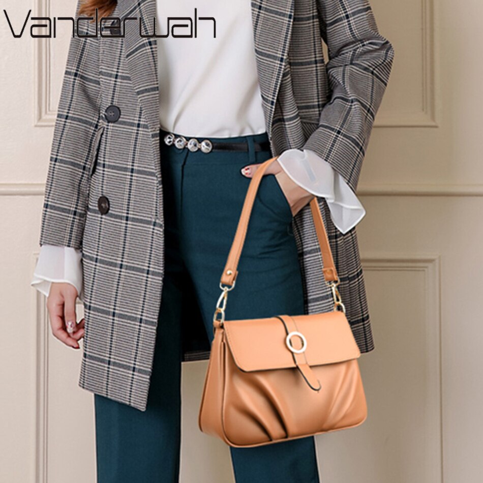 High Quality Ruched Shoulder Bag Soft Leather Luxury Handbag Women Bags Designer Crossbody Bag Female Fashion Messenger Bag