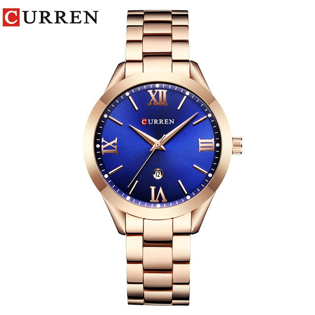 Reloj CURREN de oro para mujer, relojes creativos de acero para mujer, relojes de pulsera para mujer, reloj femenino, reloj femenino 