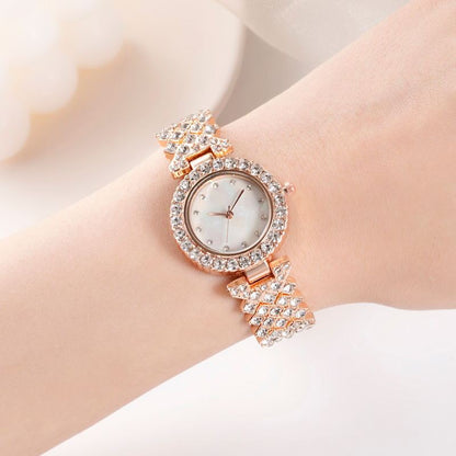 Reloj de Cuarzo para Mujer Simple de Moda con Aleación de Diamantes