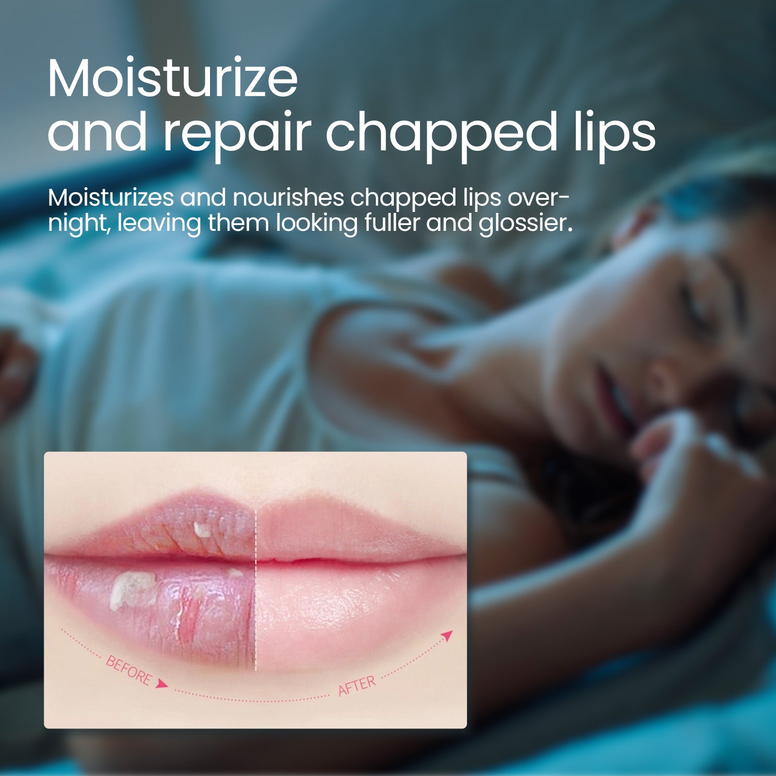 Lip Sleeping Mask, Moisturizing Gently Exfoliating Dead Skin Plump Smooth Lip Mask