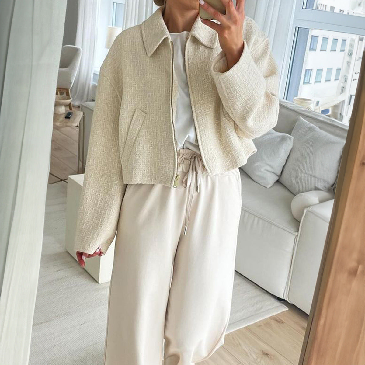 Elegant Temperament Versatile Solid Color Jacket Women's Clothing