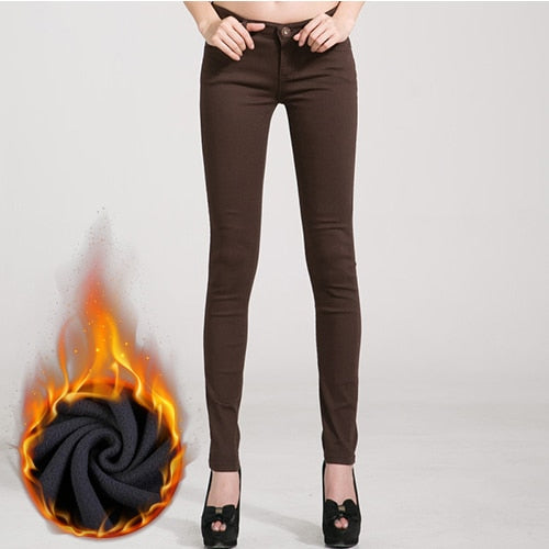 Jeans Female Denim Pants Candy Color Womens Jeans Donna Stretch Bottoms Feminino Skinny Pants