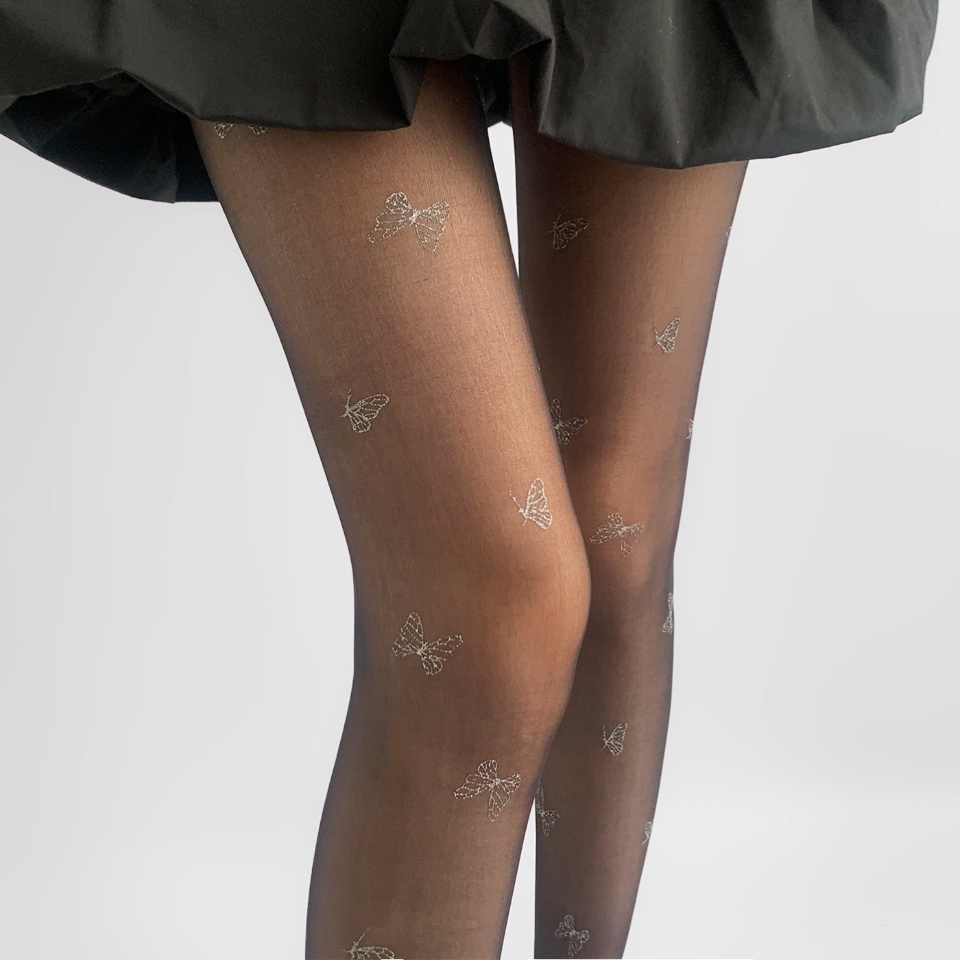 Black With Diamond Bow Stockings Thin Snagging Resistant Pantyhose
