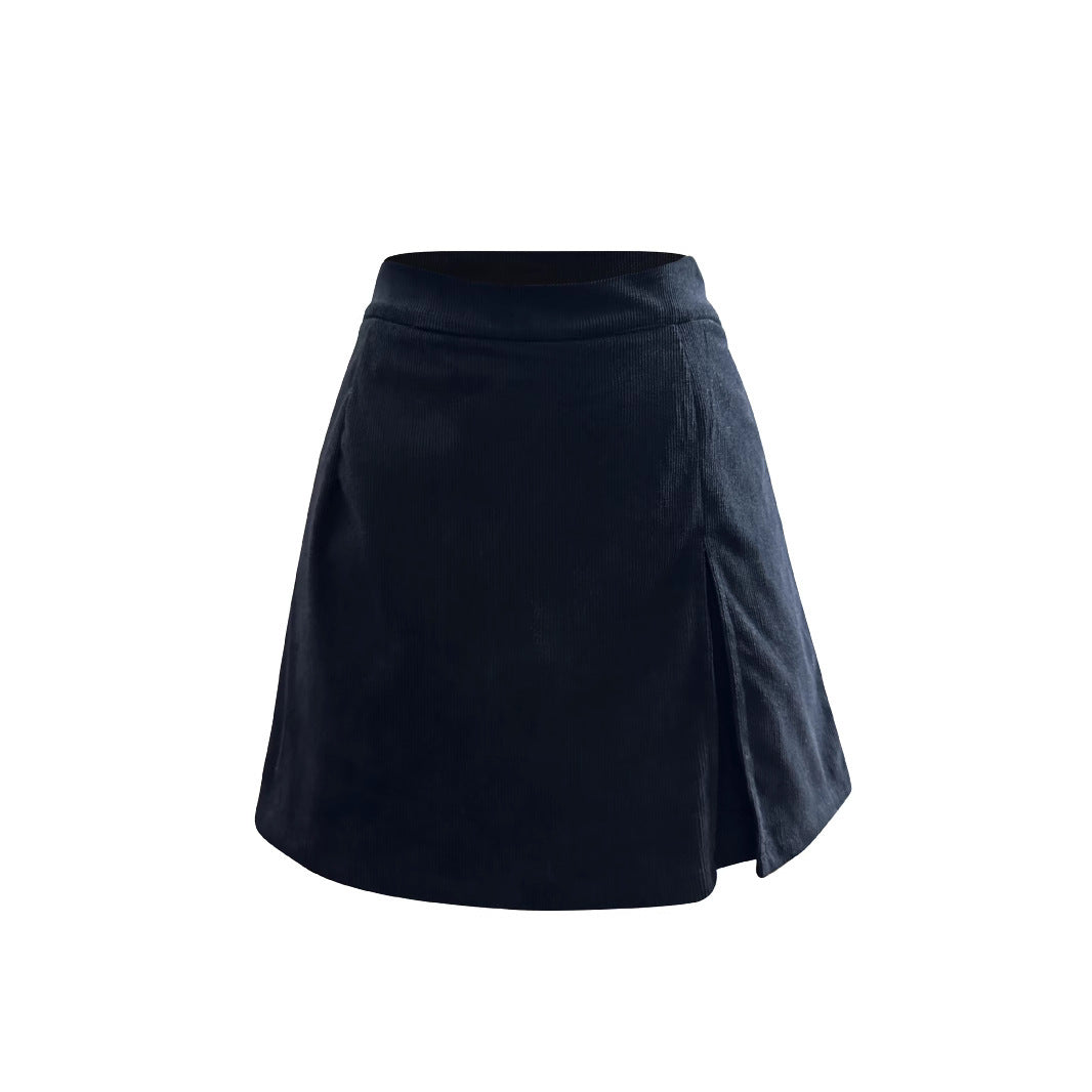 European And American Corduroy Solid Color Autumn And Winter Pantskirt