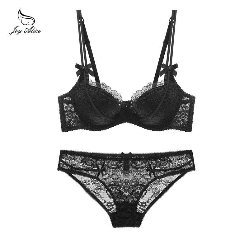 Femal Intimates Lingerie Set Gather Adjustable Underwear Women Lace Bra Set Push Up Bra And Panty ABC Cup Bra Briefs