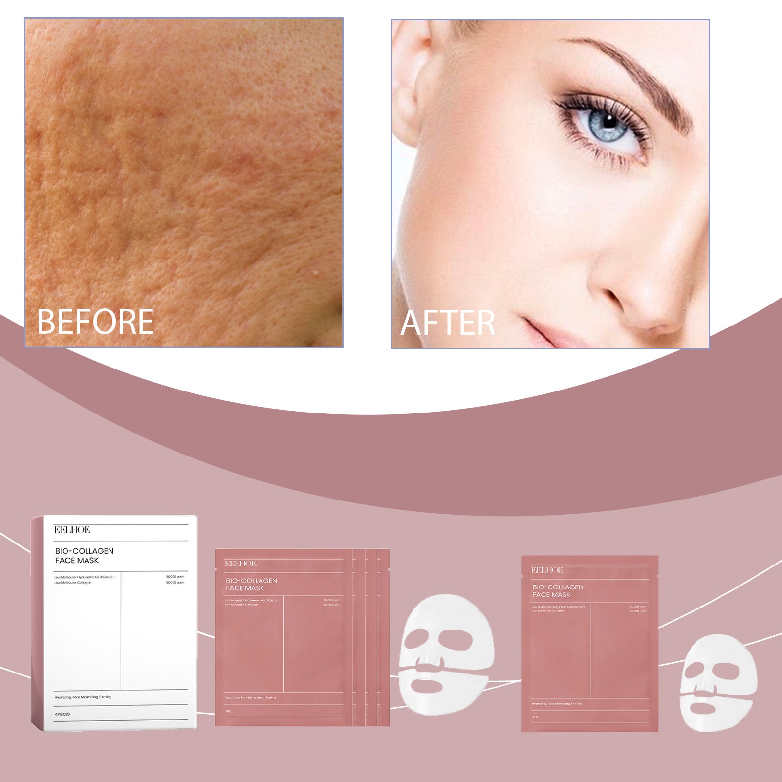 EELHOE Collagen Mask Facial Treatment Plump And Tender Skin Hydrating Mask