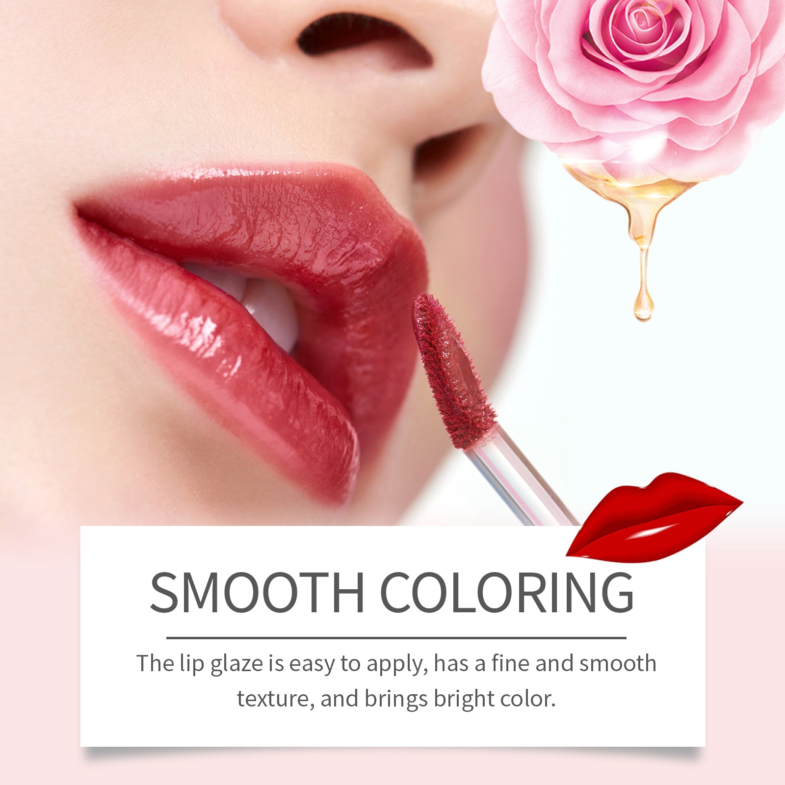 Double Head Essence Lip Line Lip Glaze Pen 2-In-1 Lip Line Lip Glaze Mirror Gloss Lipstick Lip Gloss