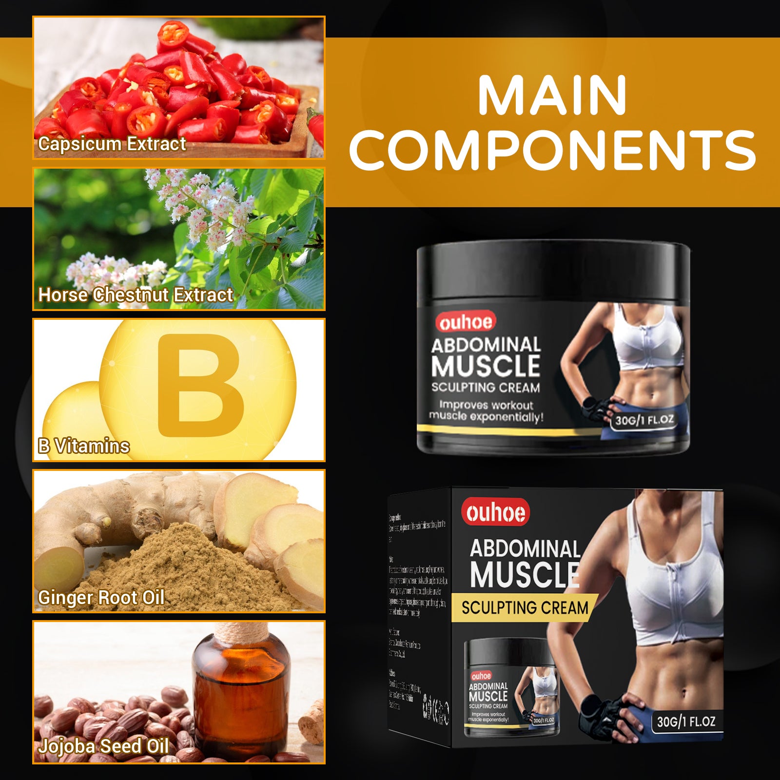 Abs Sculpting Cream, Fitness Exercise Vest Line Firming Sculpting Abs Cream