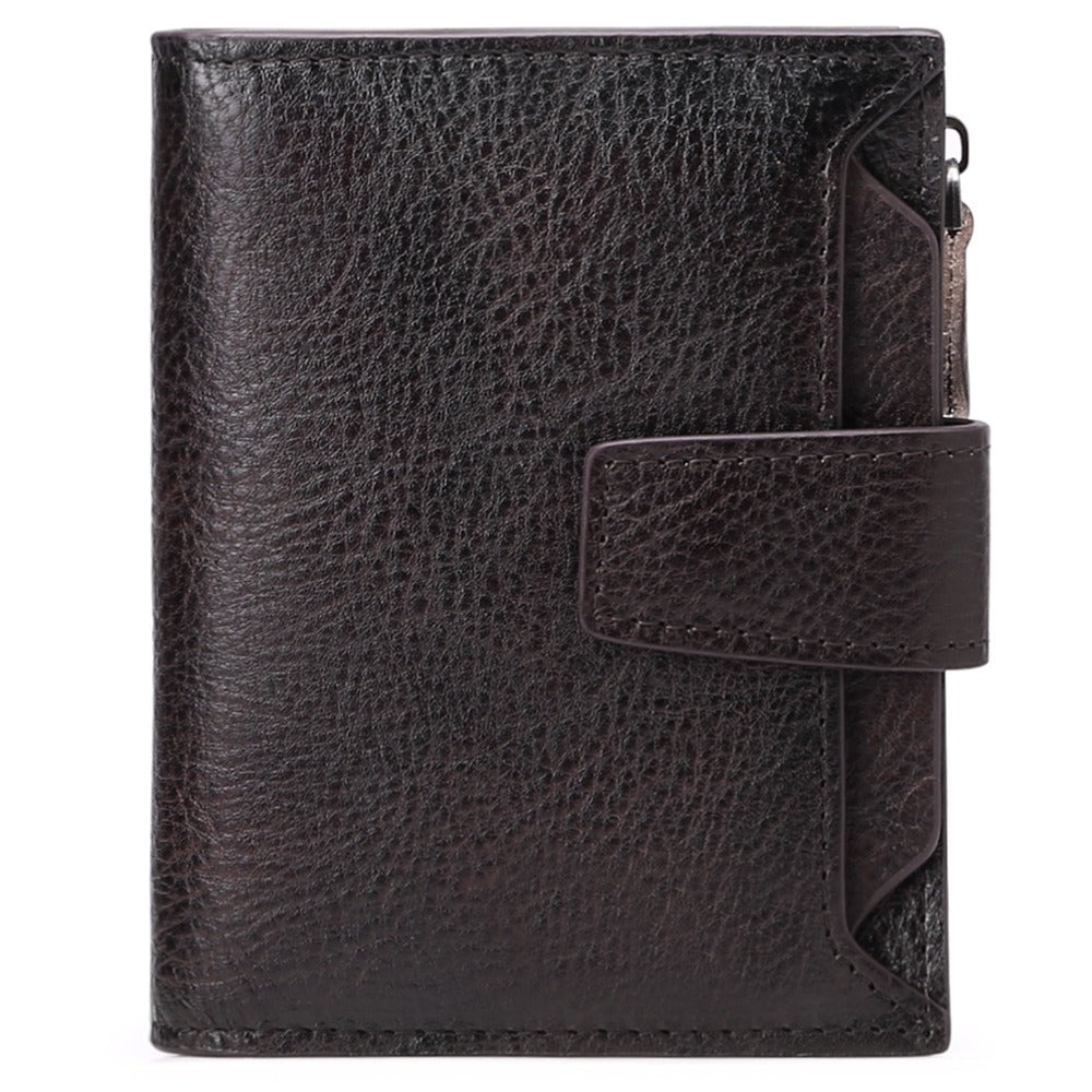 Men's short genuine leather wallet first layer cowhide Korean style fashion casual wallet driver's license wallet father's day gift