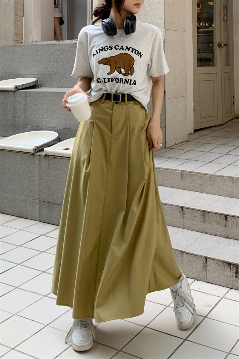 Slimming Temperament Mid-length Large Swing Skirt